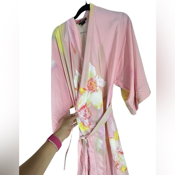 Vintage Natori Kimono pale pink robe satin medium - Picture 4 of 4